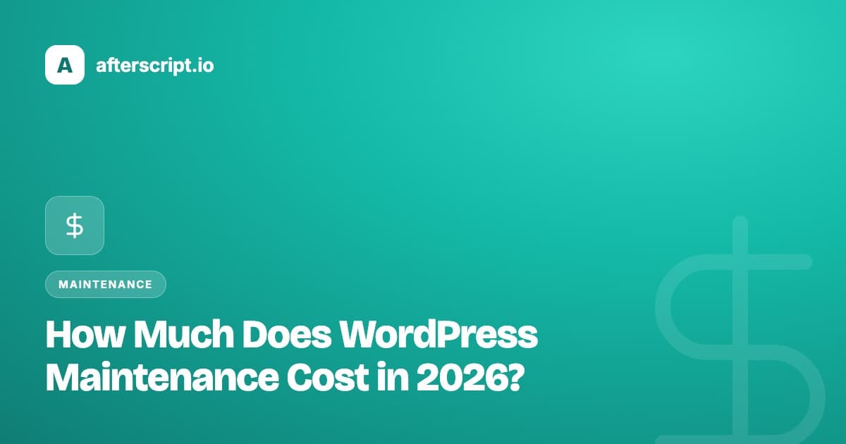How Much Does WordPress Maintenance Cost in 2026?