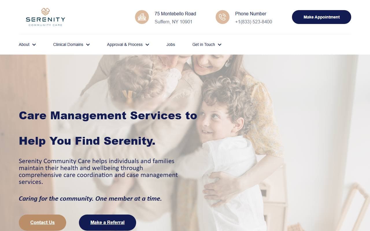 Serenity Community Care website